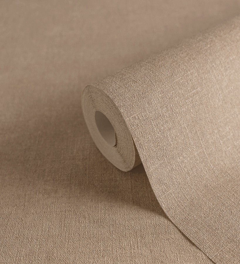 Papel pintado liso tono arcilla efecto textil hilos de lino y algodón  Raffton Clay 685358