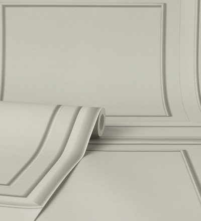 Papel pintado friso cuarterones de madera gris claro Everton 681961