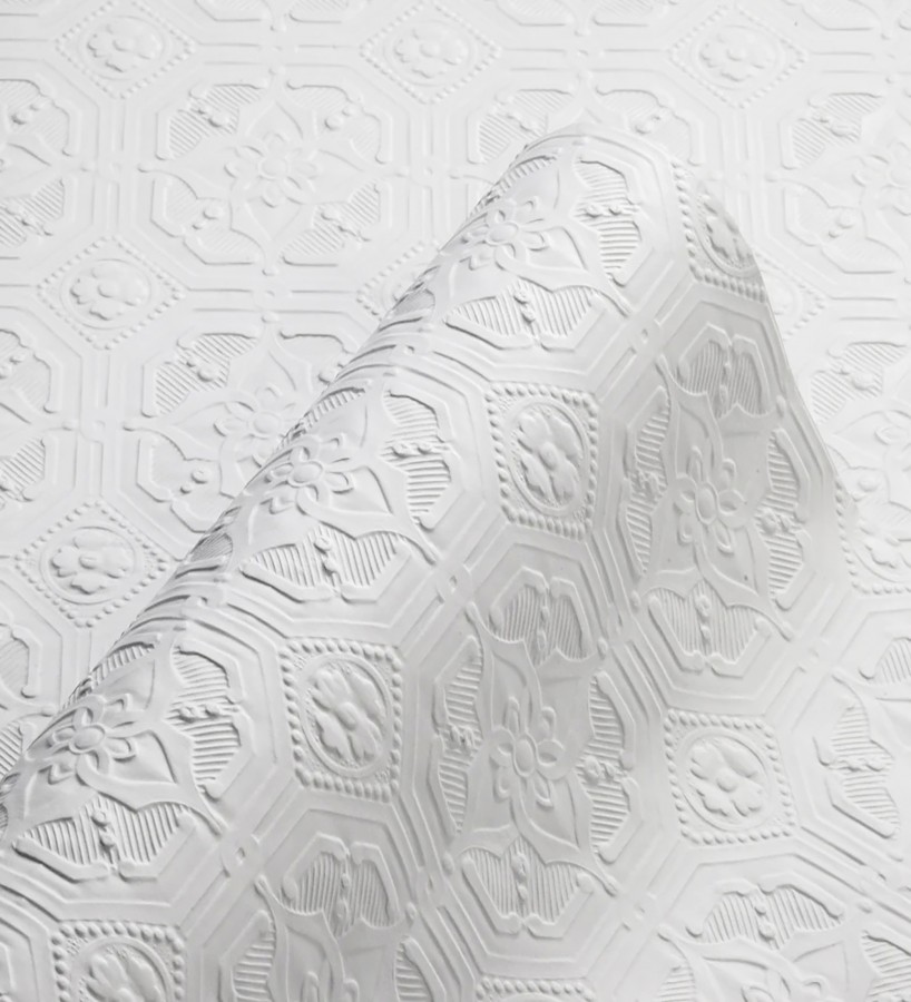 Papel pintado blanco repintable texturizado de alto relieve  Kappa Texture 123166