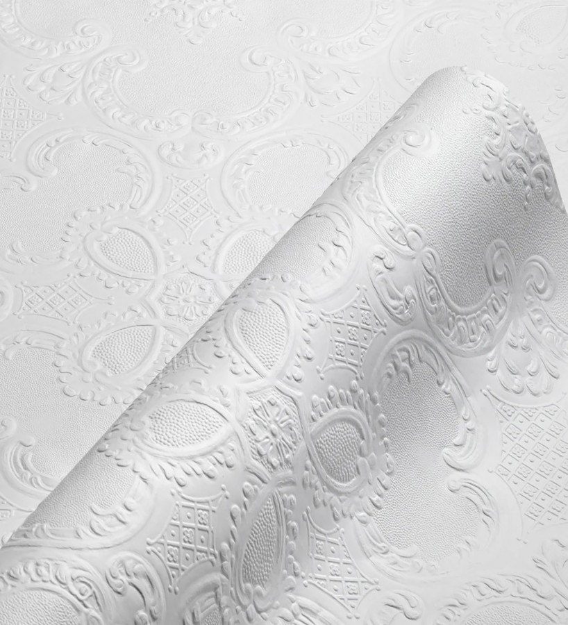 Papel pintado blanco repintable texturizado de alto relieve  Dank Texture 123149