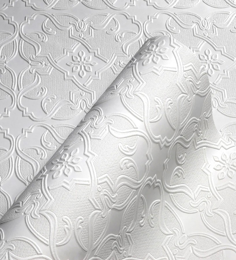 Papel pintado blanco repintable texturizado de alto relieve  Even Texture 123162