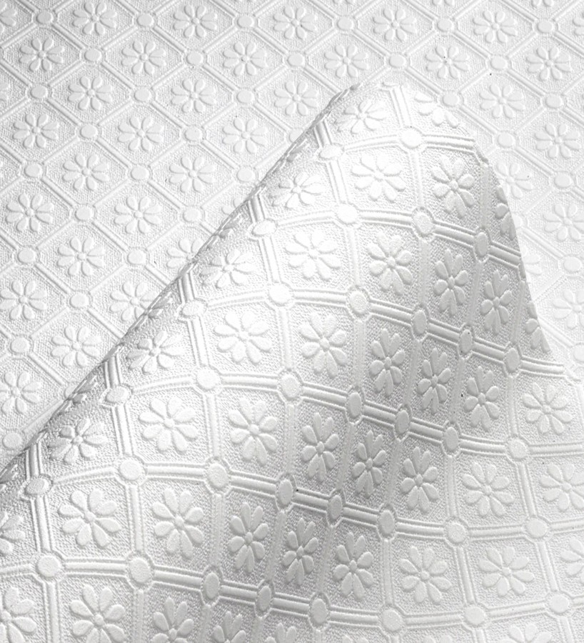 Papel pintado blanco de flores pequeñas repintable texturizado de alto relieve  Angular Texture 123188