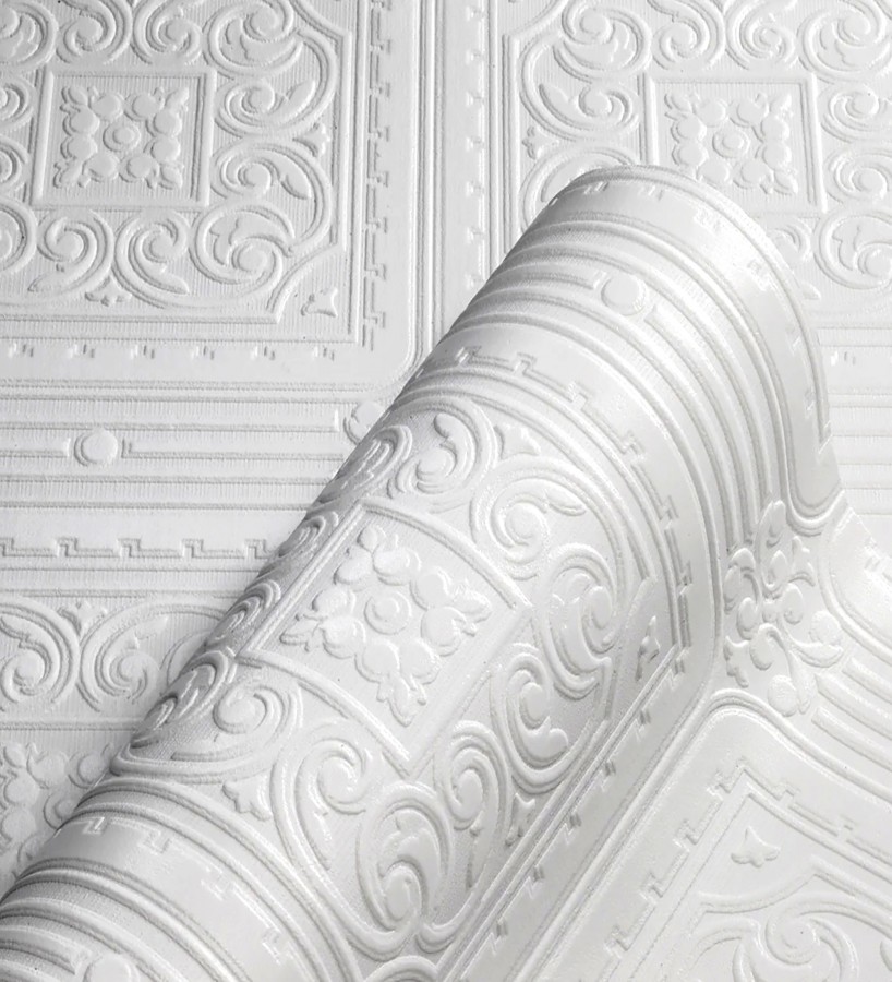 Papel pintado blanco repintable texturizado de alto relieve  Bizancio Texture 682529