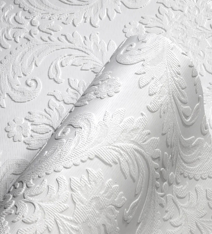 Papel pintado blanco repintable texturizado de alto relieve  Cosy Texture 123185