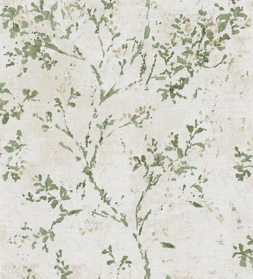 Papel pintado ramas de árboles zen fondo lienzo pátina desgastado  Siena Provence 685003
