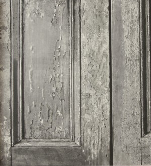 Papel pintado casetones de madera decapada rústica Cala 118403
