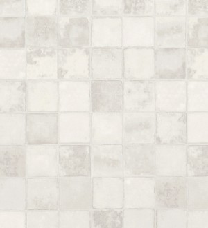 Papel pintado azulejos cuadrados Shabby Chic blanco roto Benaize 119515