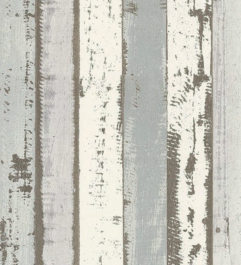 Papel pintado listones de maderas blancas decapadas estilo nórdico Bruixes 119694