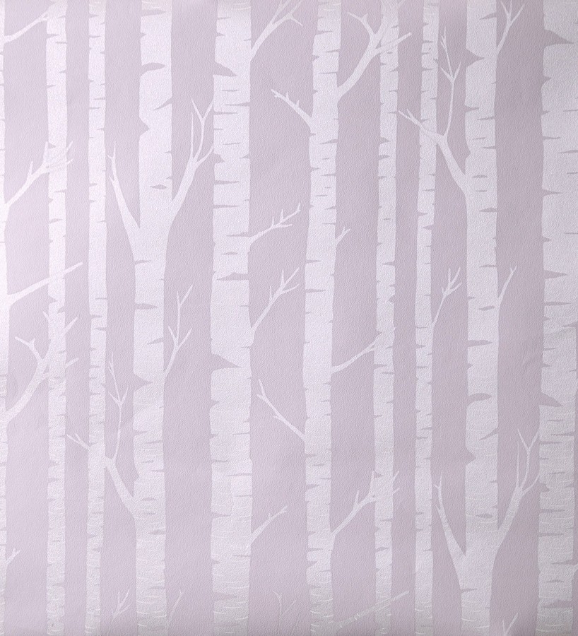 Papel pintado troncos de árboles estilo nórdico rosa claro Tree Forest 342122