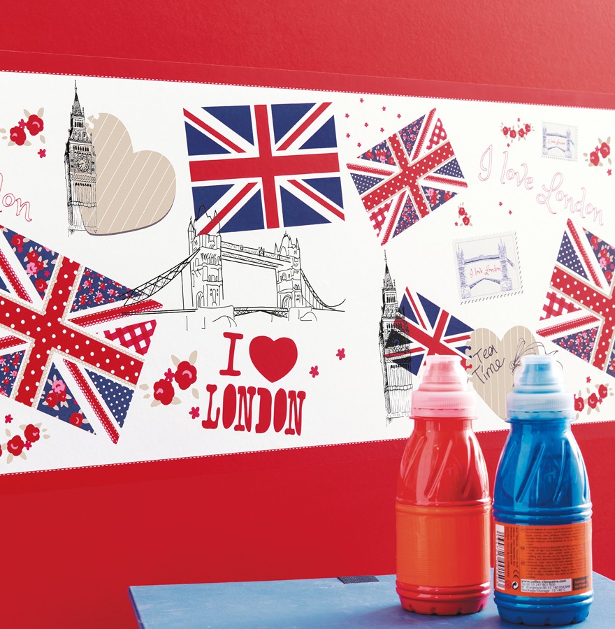 Cenefa collage con iconos de Londres London Letters 342137