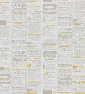 Papel pintado collage de anuncios de periódico naranja melocotón Fiama 342497