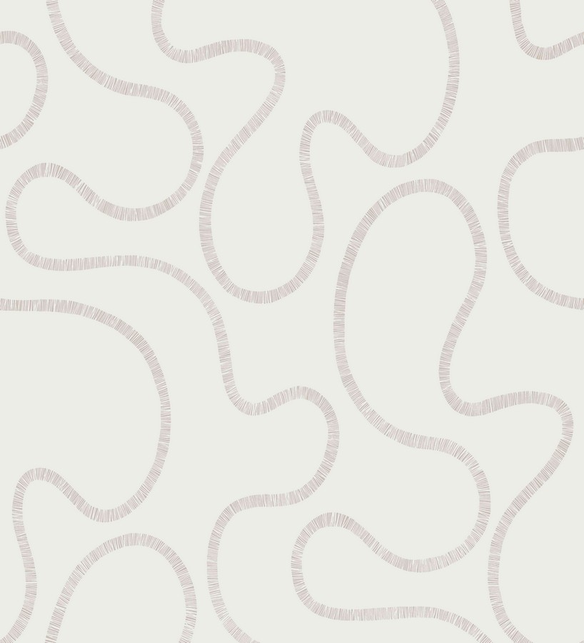 Papel pintado trazos curvos efecto textil gris visón fondo blanco Avedon 228255