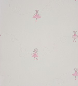 Papel pintado ratitas bailarinas infantiles rosa claro Dancer Mousy 229268