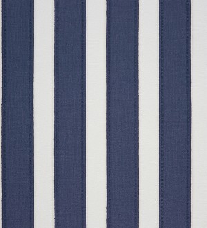 Papel pintado rayas con acabado textil azul oscuro pálido y blanco Raya Beagle 230135