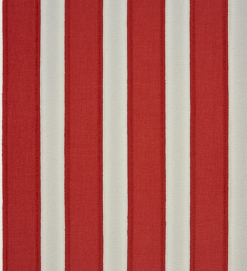 Papel pintado rayas con acabado textil rojo teja y blanco Raya Beagle 230136