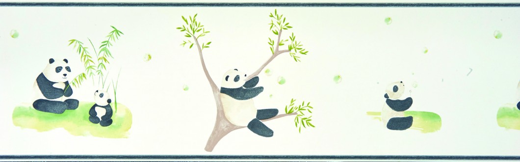 Cenefa osos panda infantiles en el bosque Giant Panda 231479