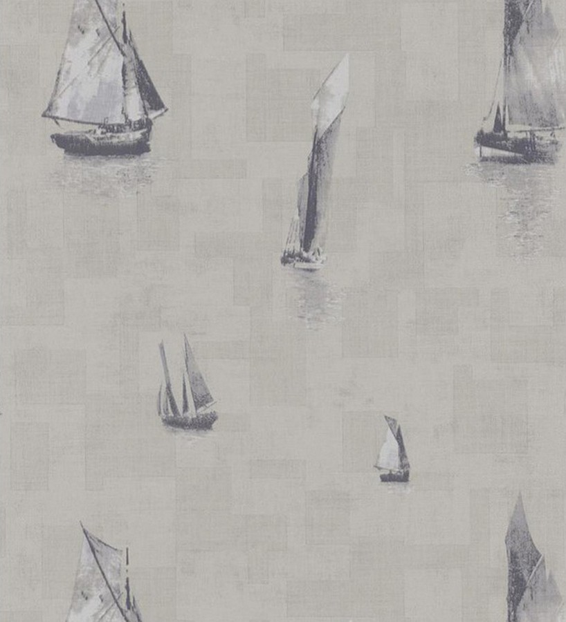 Papel pintado veleros marineros artísticos gris oscuro Tolosa 231927