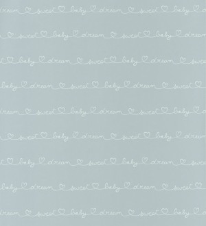 Papel pintado letras manuscritas con corazones fondo gris claro Briana 232144