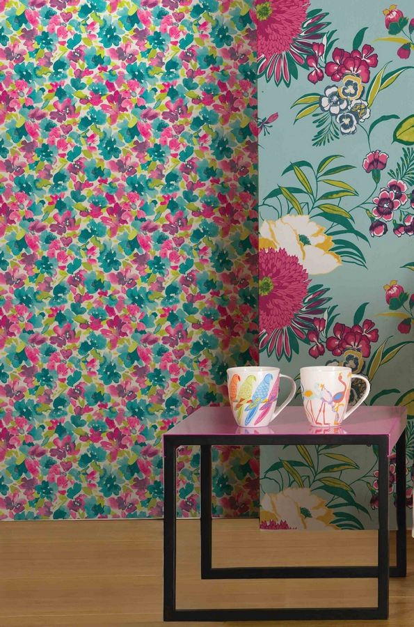 Papel pintado flores pequeñas de acuarela  Mia 564542