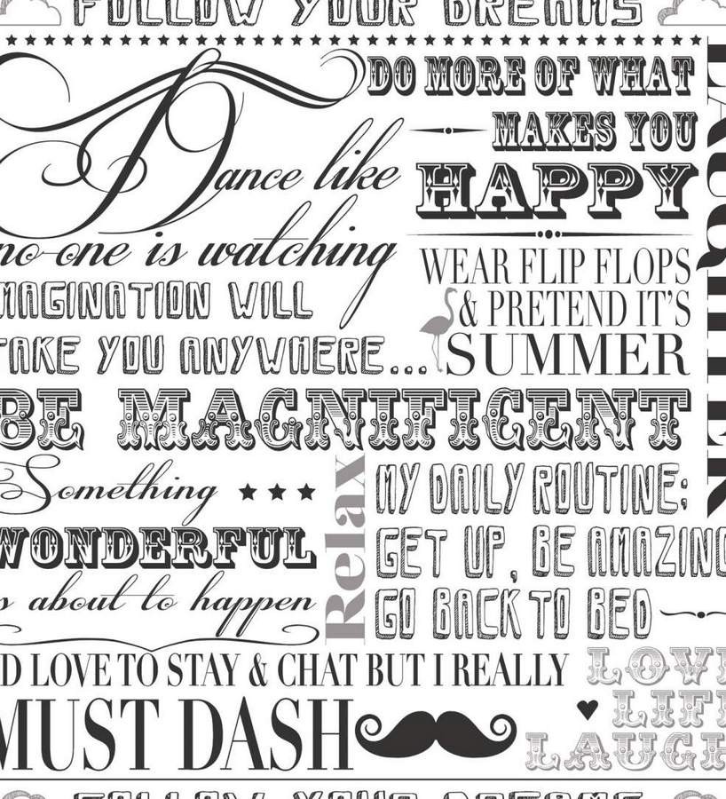 Papel pintado frases motivadoras y bigotes blanco y negro - Moustache 564603