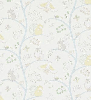 Papel pintado animalillos del bosque infantiles amarillo tropical Squirrels Tree 564921