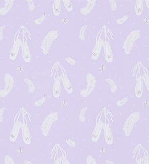 Papel pintado plumas y zapatillas de ballet fondo malva Glitter Slipper 564924