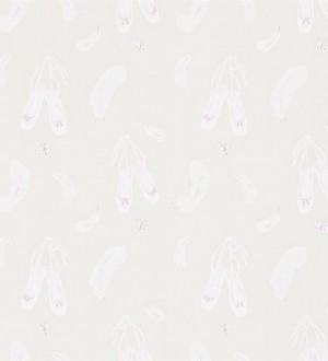 Papel pintado plumas y zapatillas de ballet fondo beige claro Glitter Slipper 564926