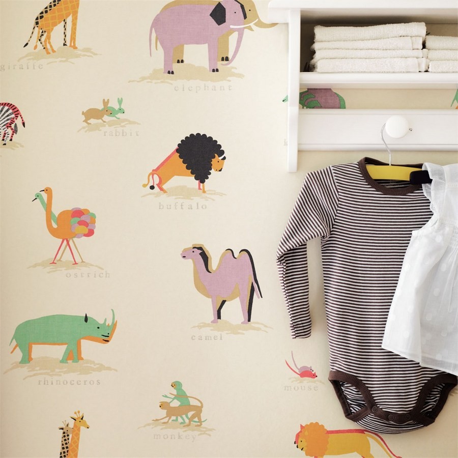 Papel Pintado Infantil Animales Sabana 