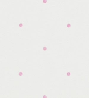 Papel pintado lunares de acuarela rosa claro fondo blanco roto Candy Dots 564954