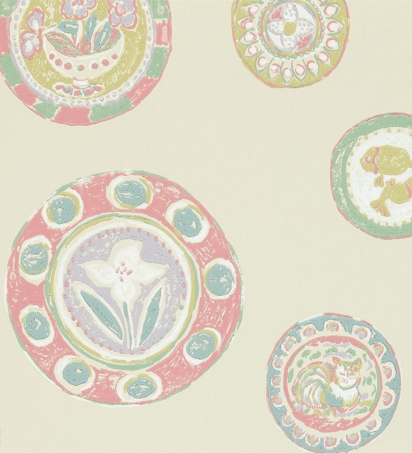 Papel pintado platos decorativos vintage de acuarela  Oriana 565022
