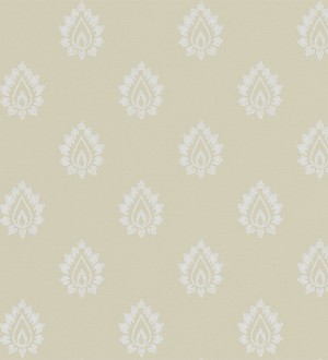 Papel pintado damasco pequeño francés fondo beige oscuro Poitiers 565152