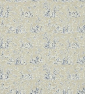 Papel pintado toile de jouy francés clásico fondo beige pálido Doccia 565157