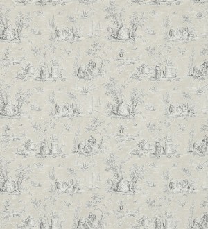 Papel pintado toile de jouy francés clásico fondo beige pálido Doccia 565159