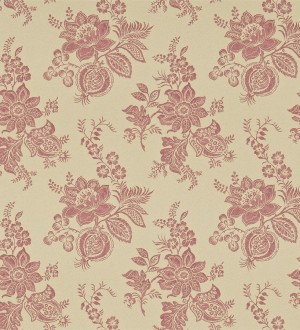 Papel pintado flores artísticas vintage fondo verde caqui Dariana 565184