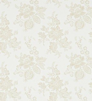 Papel pintado flores artísticas vintage fondo marfil claro Dariana 565185