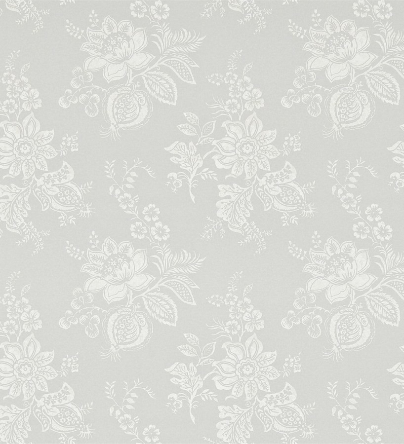 Papel pintado flores artísticas vintage gris claro fondo gris Dariana 565186