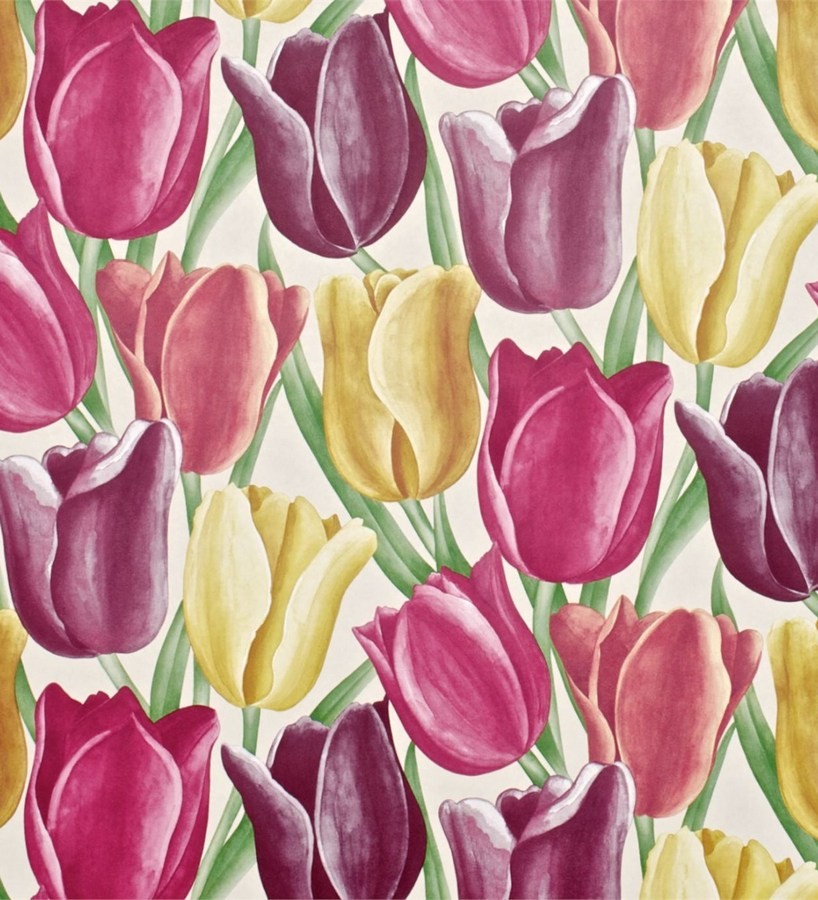 Papel pintado tulipanes artísticos al óleo vintage Dalila 565433