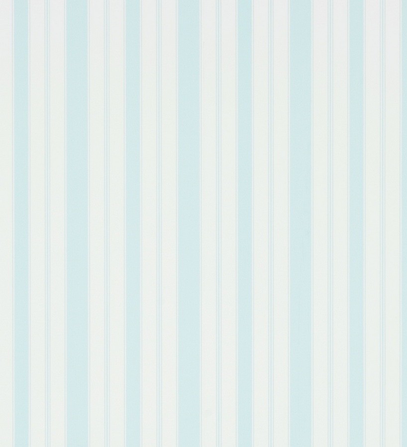 Papel pintado rayas clásicas celeste claro pálido fondo blanco roto Raya Flamant 565475