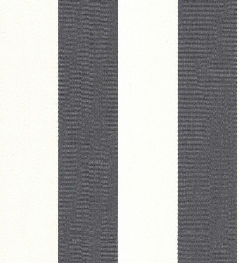 Papel pintado rayas gris oscuro y blanco imitación textil Raya Connor 451836