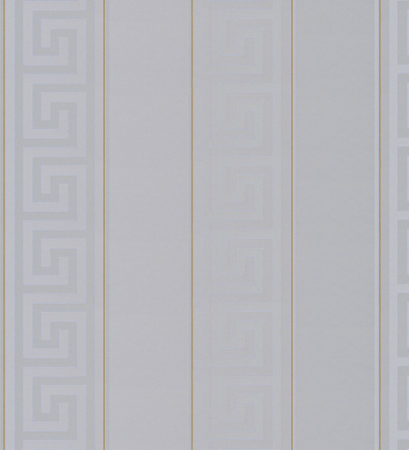 Papel pintado rayas finas doradas friso romano gris Raya Flavio 453391