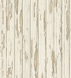 Papel pintado madera decapada beige claro estilo vintage Almate 453884