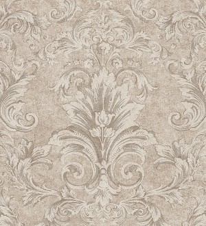 Papel pintado damasco floral clásico gris Sacchetti 455818