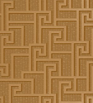 Papel pintado mosaico romano geométrico oro metalizado Alessandria 455856