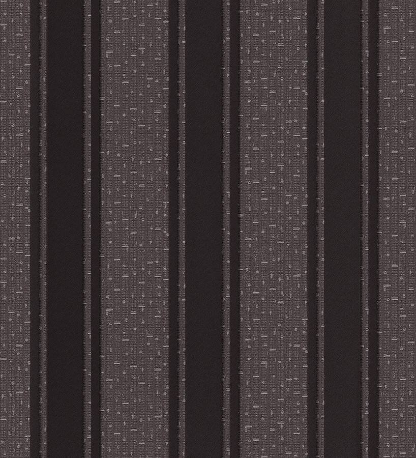 Papel pintado rayas desiguales texturizadas negro y gris oscuro Raya Alessandria 455862