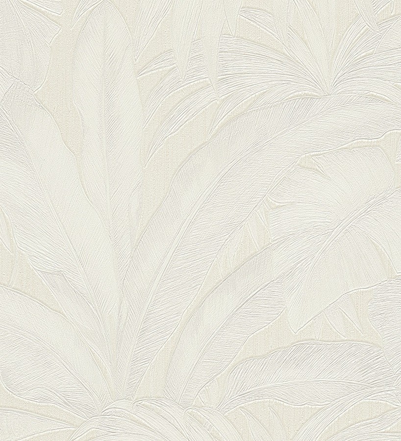 Papel pintado palmeras tropicales blanco Vanila 455869