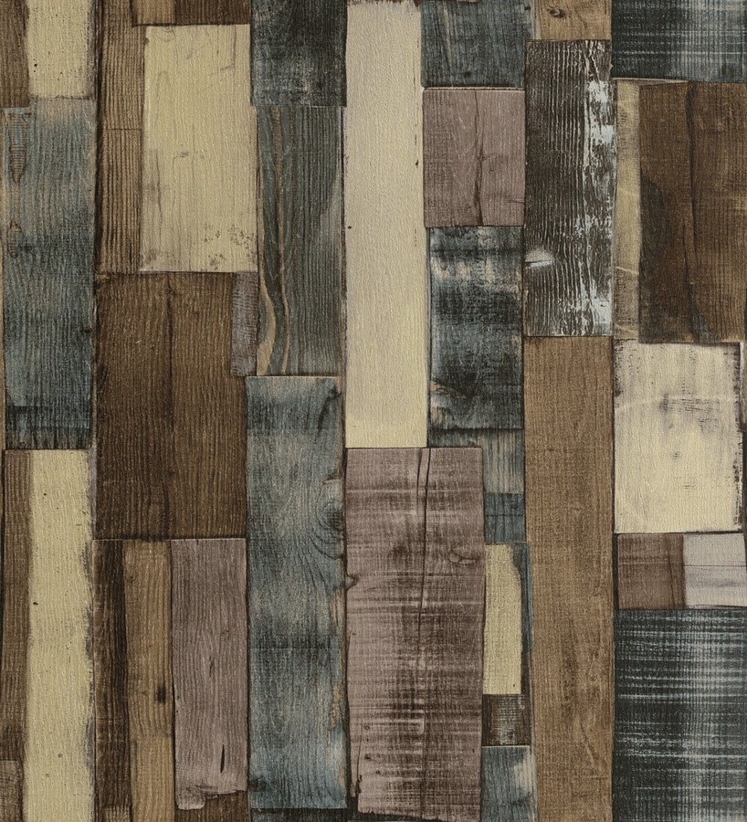 Papel pintado tablas de madera oscura estilo nórdico Portimao 6890