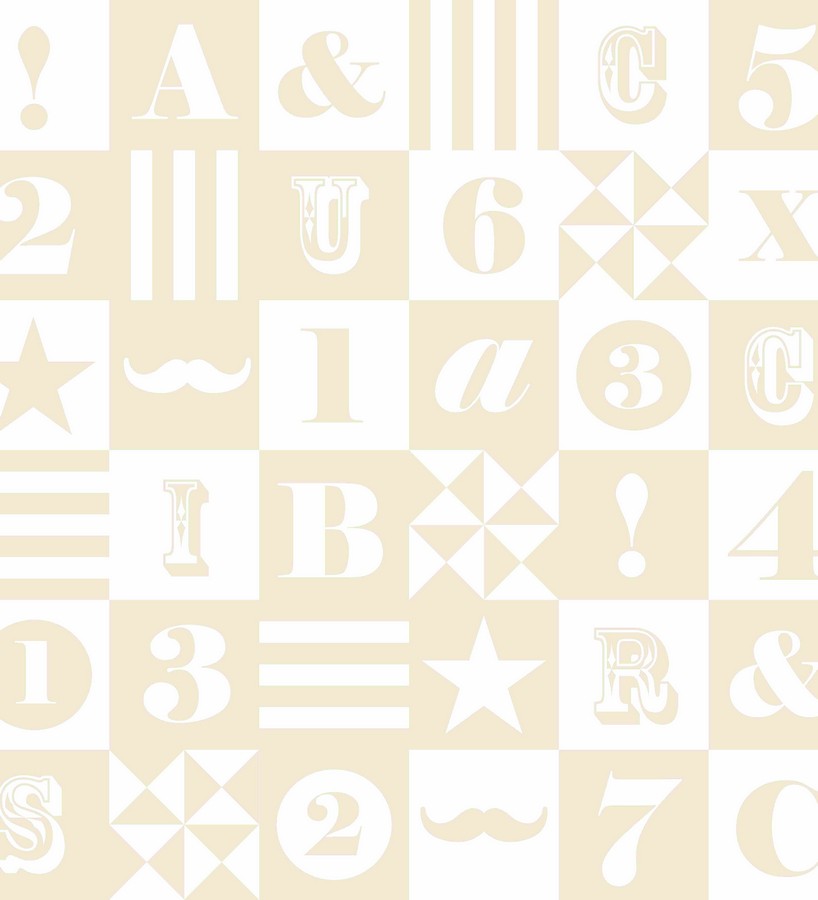 Papel pintado patchwork infantil de letras y números Roman 7353