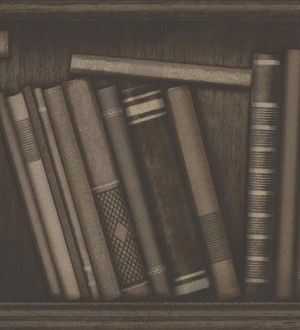 Papel pintado librería de libros antiguos vintage marrón claro Library 7399