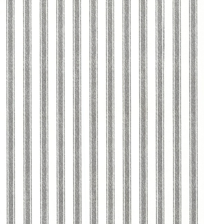 Papel pintado rayas efecto textil negro y blanco roto Raya Narváez 7413