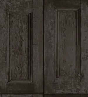 Papel pintado cuarterones negros imitando puertas de madera Ribamar 8354